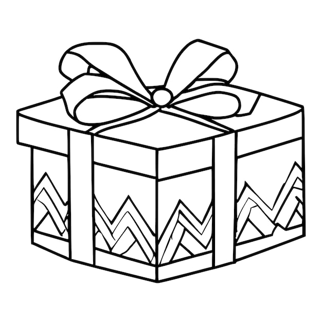 Premium vector gift box coloring pages for kids