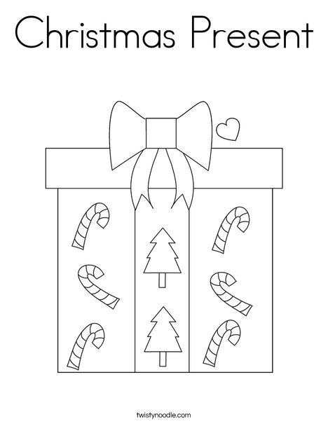 Christmas present coloring page