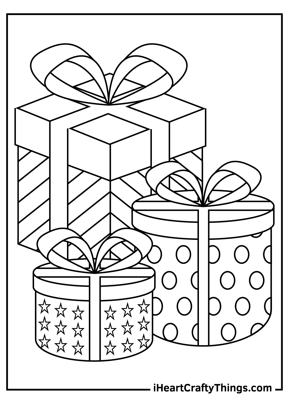 Christmas present coloring pages free printables