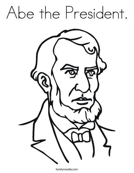 Abe the president coloring page