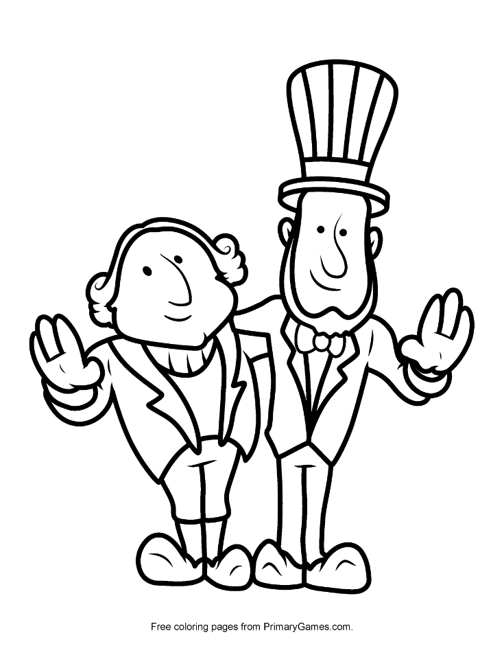 Washington and lincoln coloring page â free printable pdf from