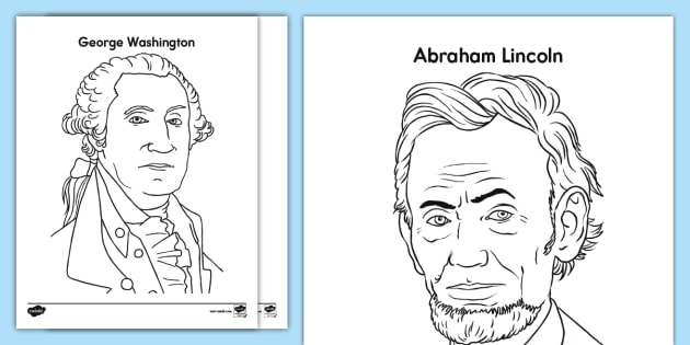 Presidents day coloring sheets prek to nd grade