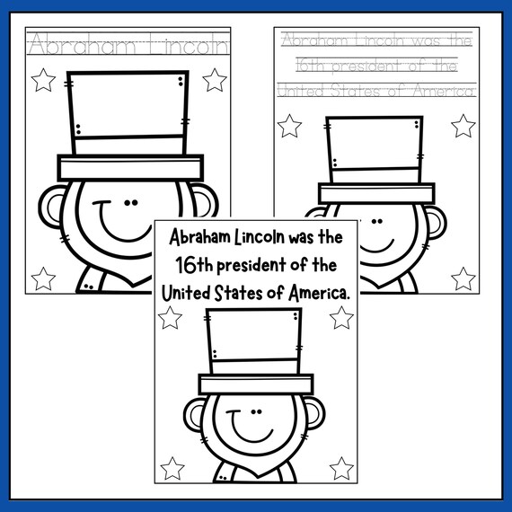 Presidents day coloring pages and tracing george washington abraham lincoln instant download printables download now