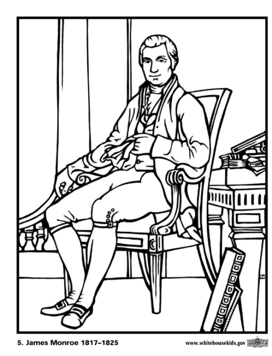 Us presidents james monroe coloring pages