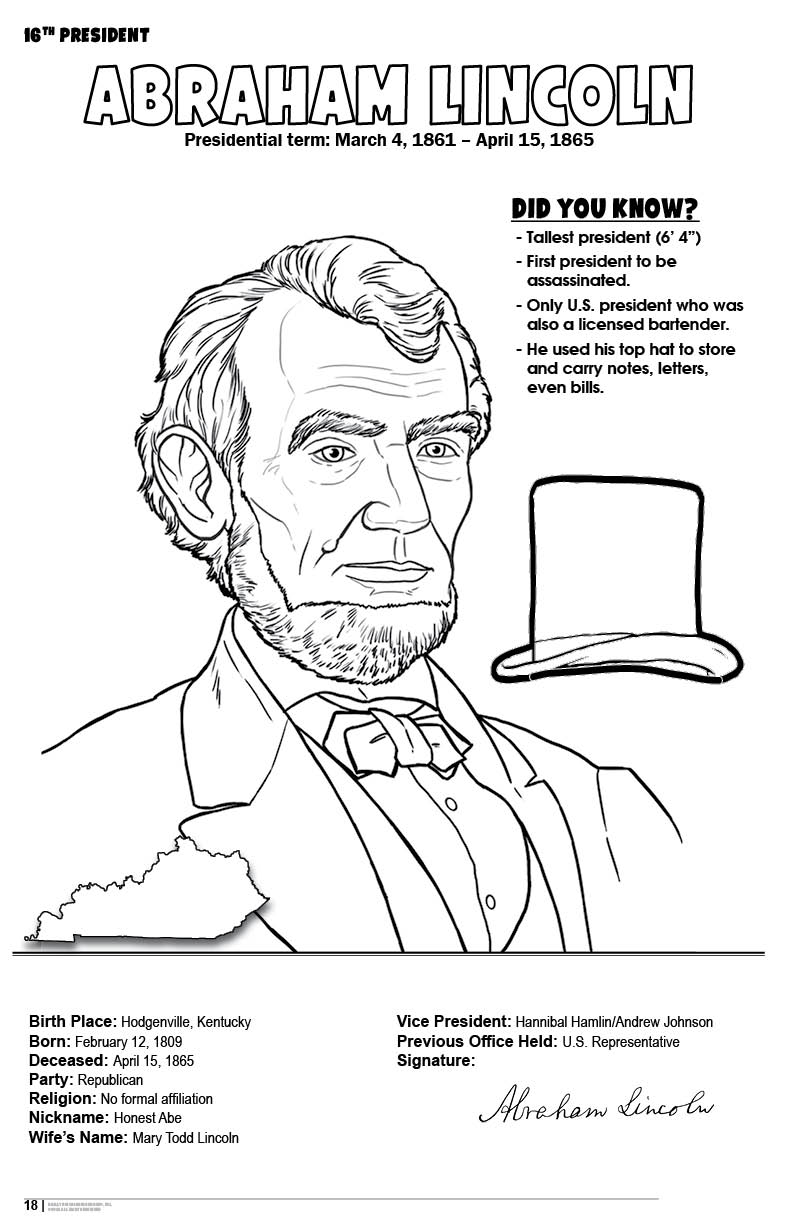 American presidents coloring book x