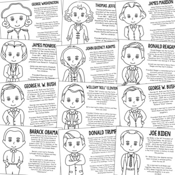 Usa presidents coloring page posters presidents day craft activity worksheets