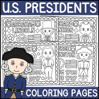 Us presidents coloring pages presidents day coloring pages tpt