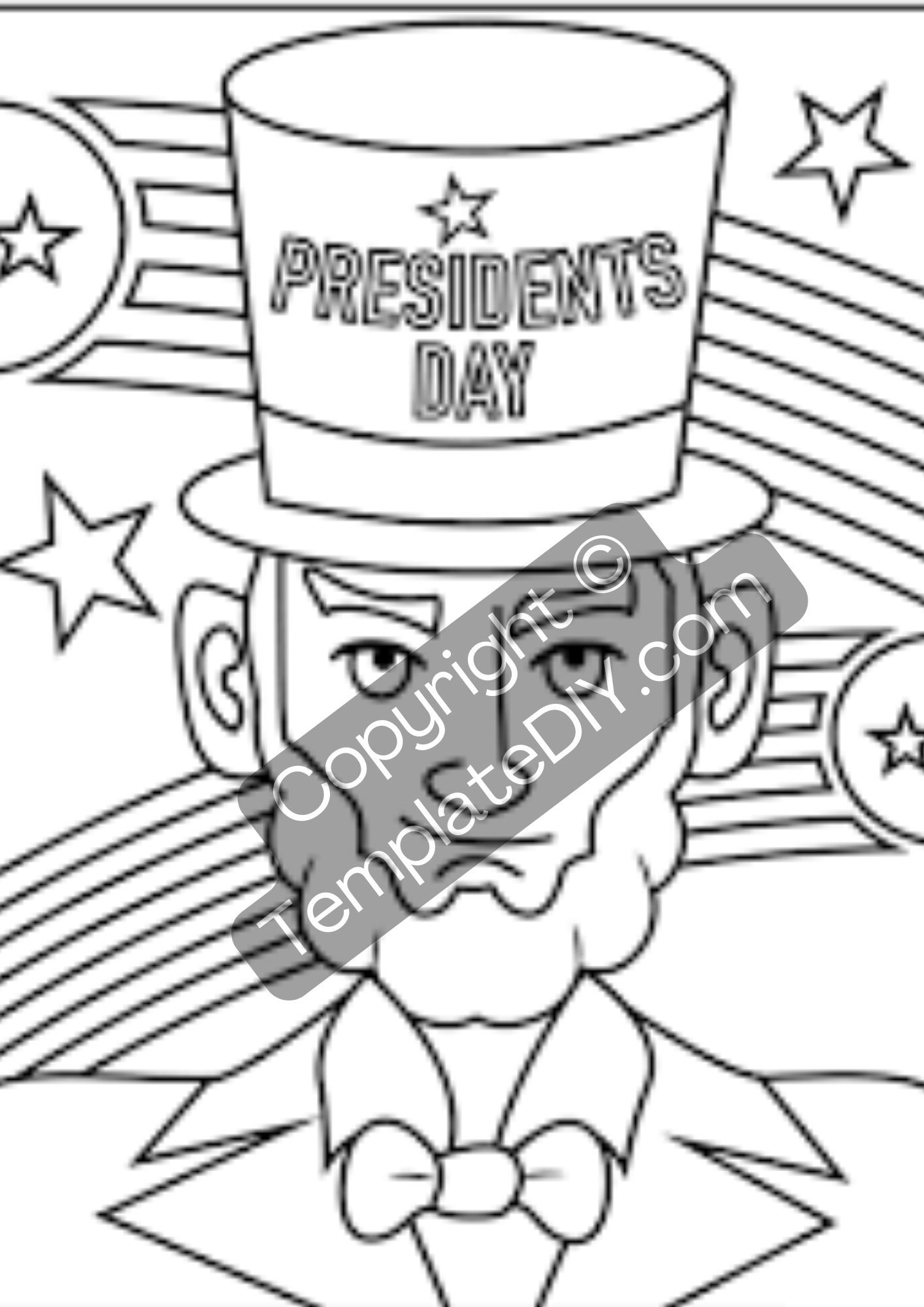 Presidents day coloring page template in pdf in presidents day coloring pages love coloring pages