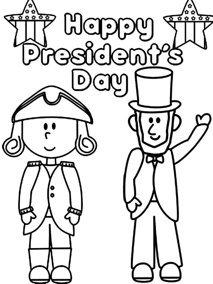 Happy presidents day coloring page