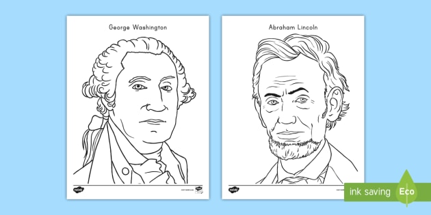 Presidents day coloring sheets prek to nd grade