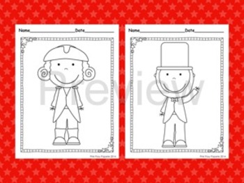 Presidents day coloring pages by pink posy paperie tpt