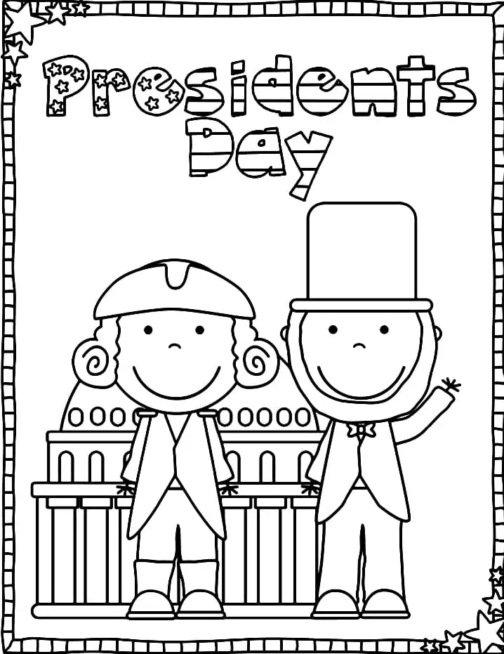 Cute presidents day coloring page