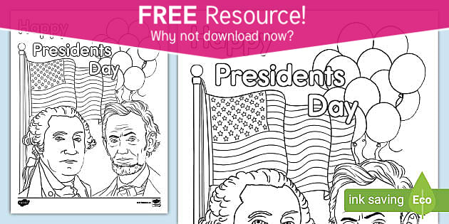 Free presidents day loring sheet learning resources