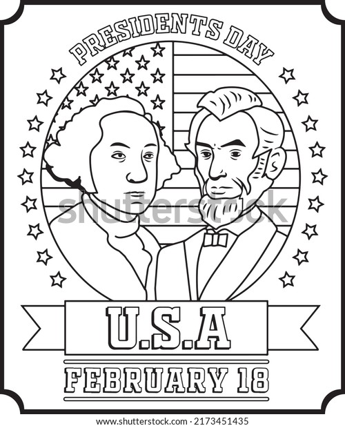 Happy usa president day coloring pages stock vector royalty free