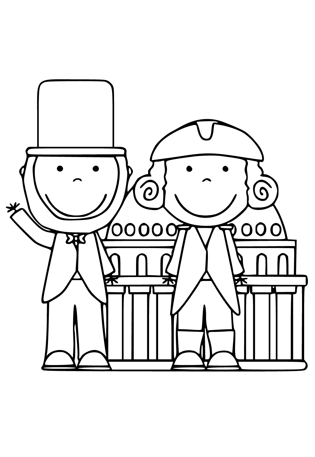 Free printable presidents day funny coloring page for adults and kids