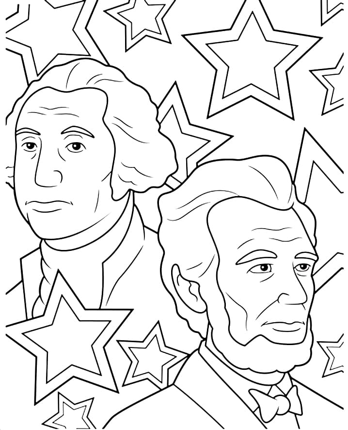 Presidents day for children coloring page