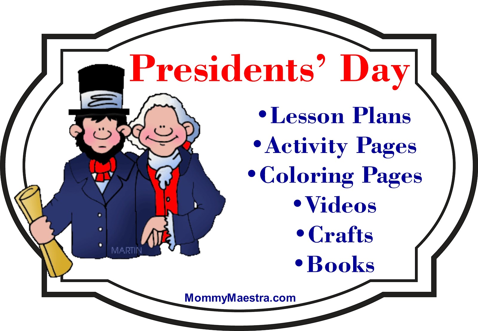 Mommy maestra presidents day activities coloring pages books and more