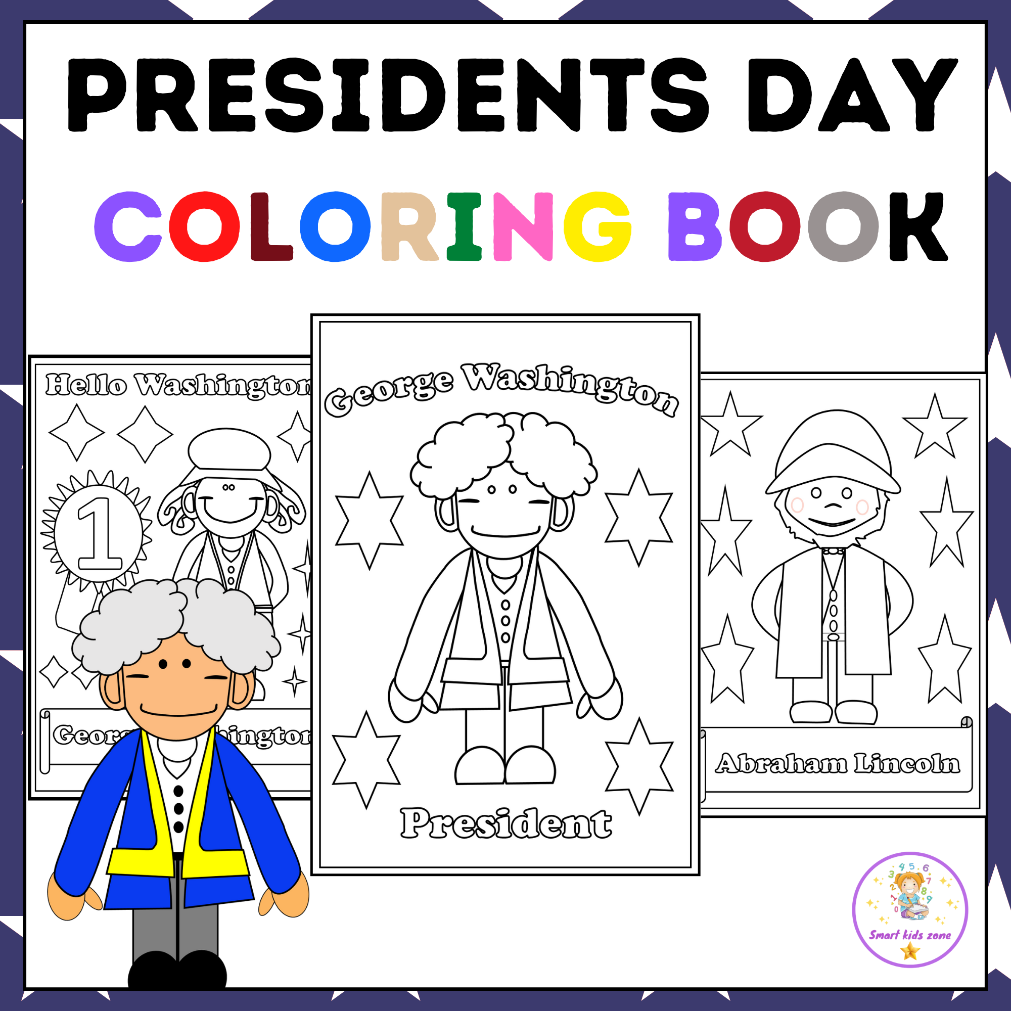 Presidents day coloring early presidents abraham lincoln george washington made by teachers