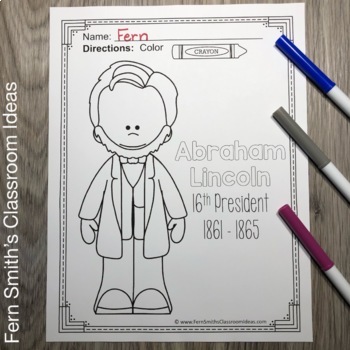 Presidents day coloring pages with george washington and abraham lincoln