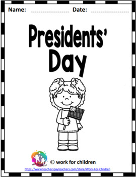 Presidents day coloring sheets by work for children tpt