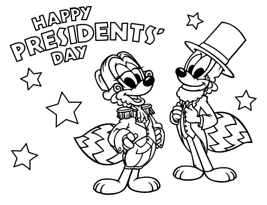 Free happy presidents day coloring page