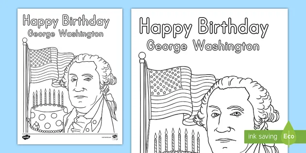 Happy birthday george washington coloring page