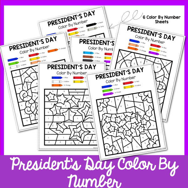 Presidents day color by number â