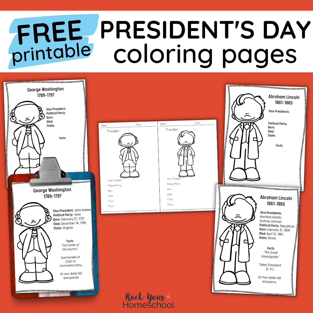 Presidents day coloring pages