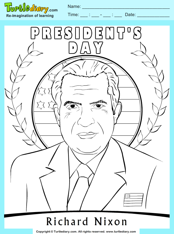 Richard nixon coloring sheet turtle diary