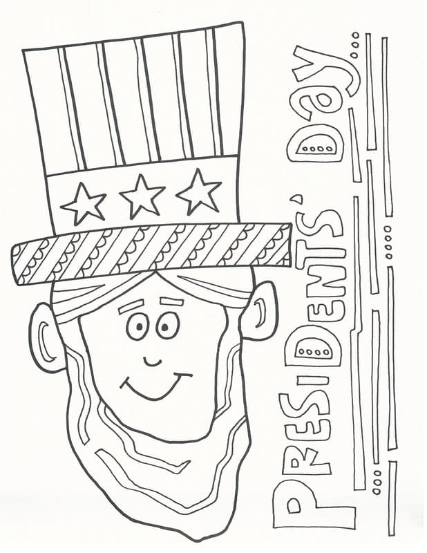 Presidents day sheets coloring page