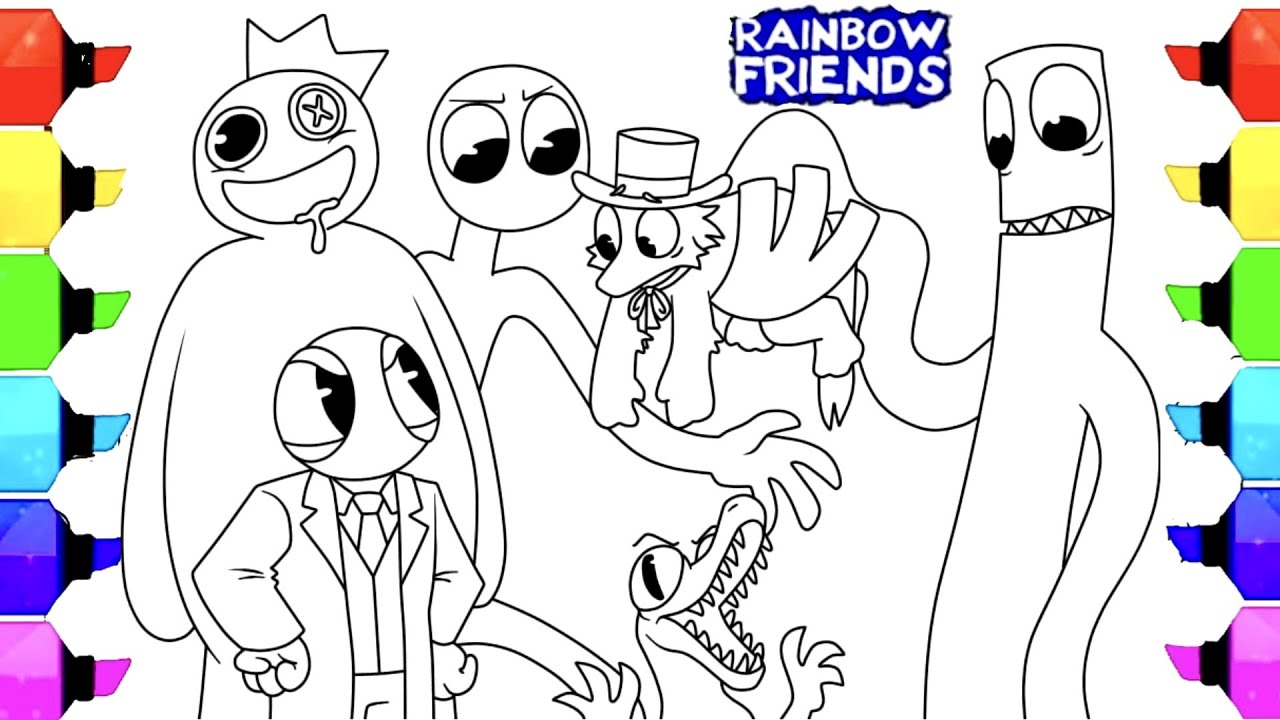 Rainbow friends coloring pages color all new onsters rainbow friends ncs