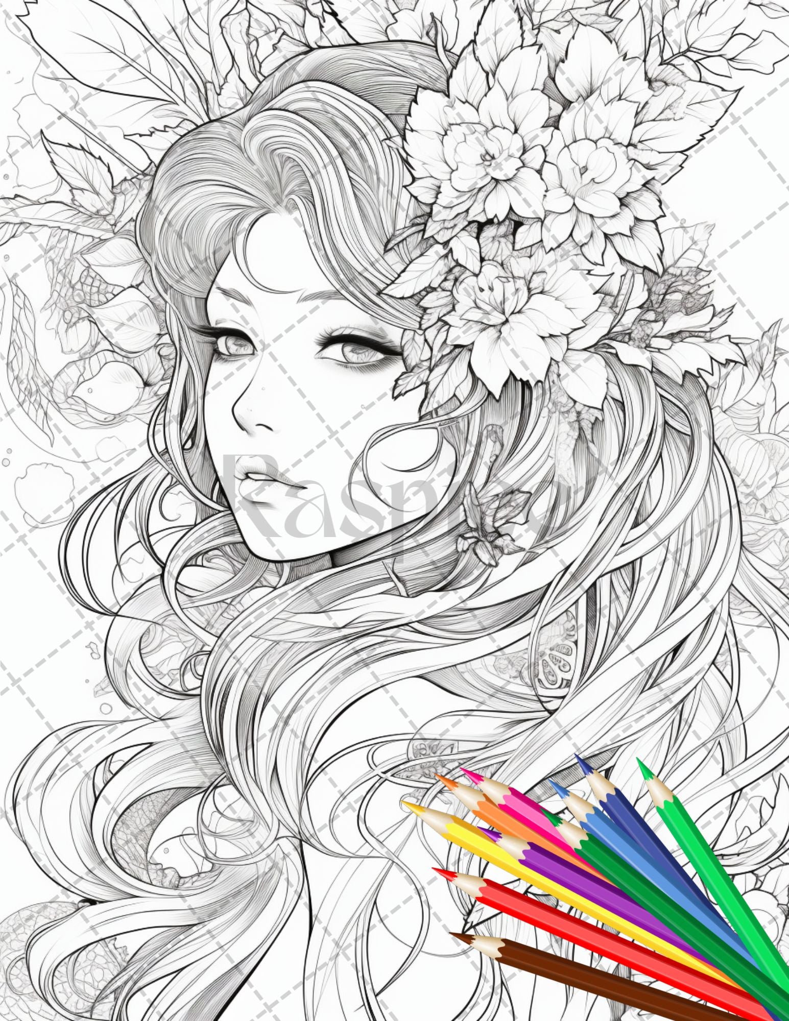 Anime fairy girl printable coloring pages for adults cute fairy gr â coloring