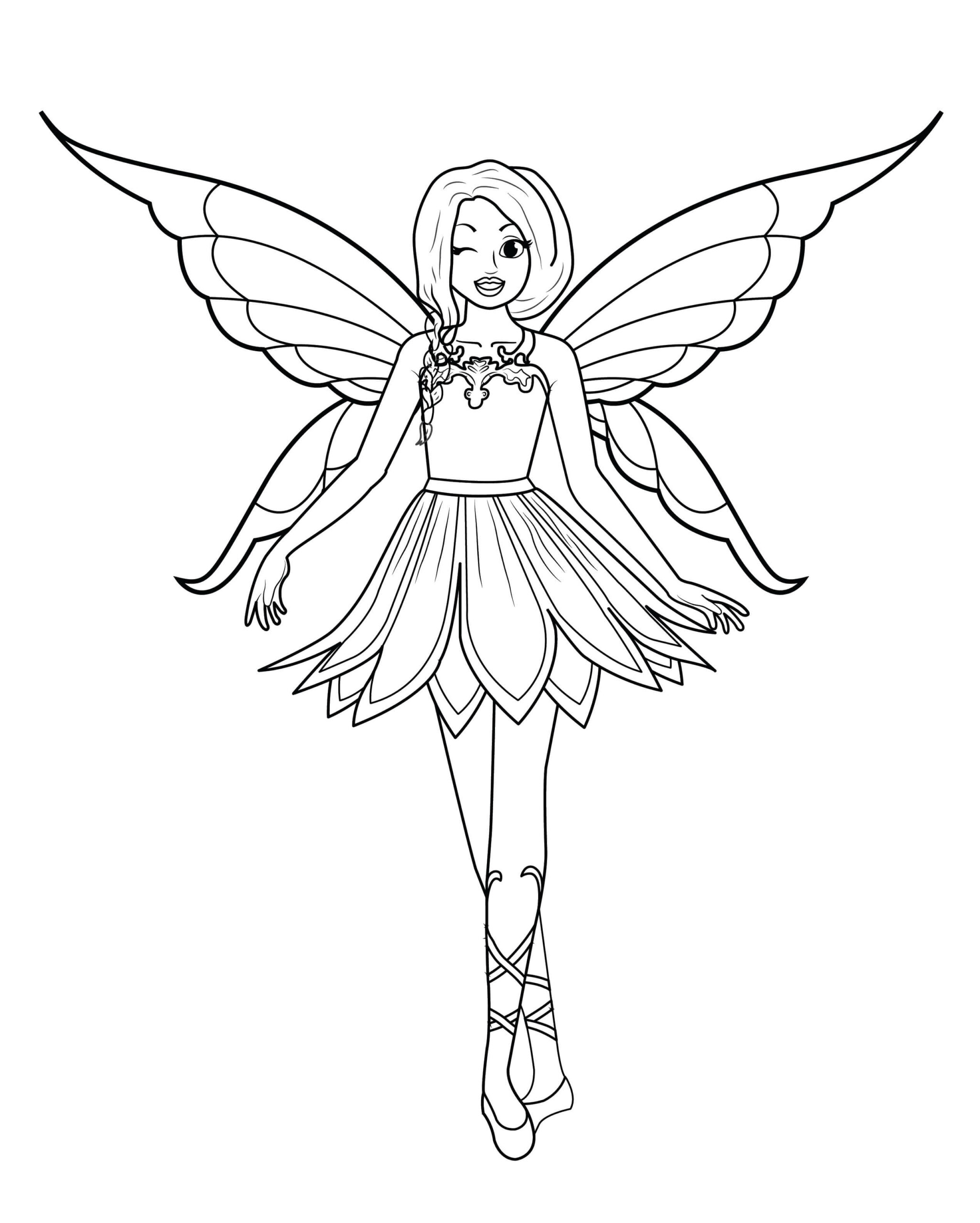 Nice fairy coloring page