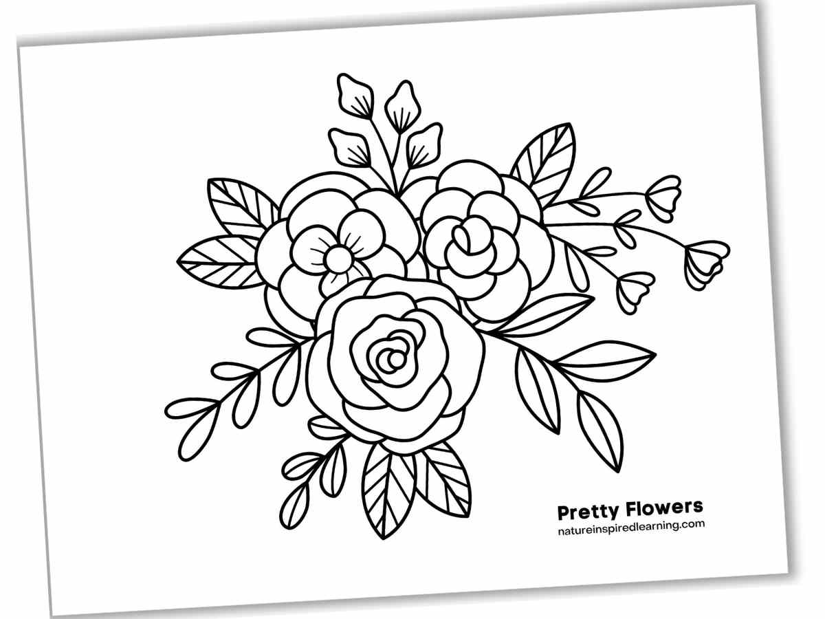 Beautiful flower coloring pages