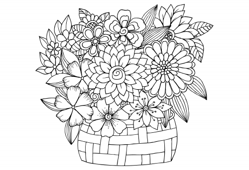 Advanced flower coloring pages