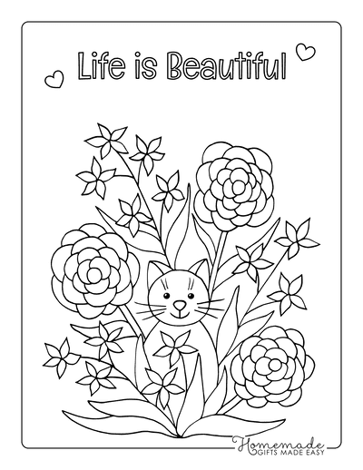 Free flower coloring pages for kids adults