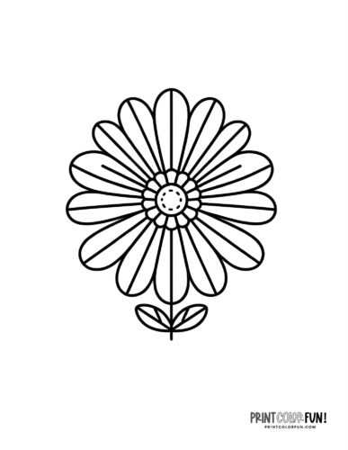 Flower coloring pages clipart to color a whole garden at