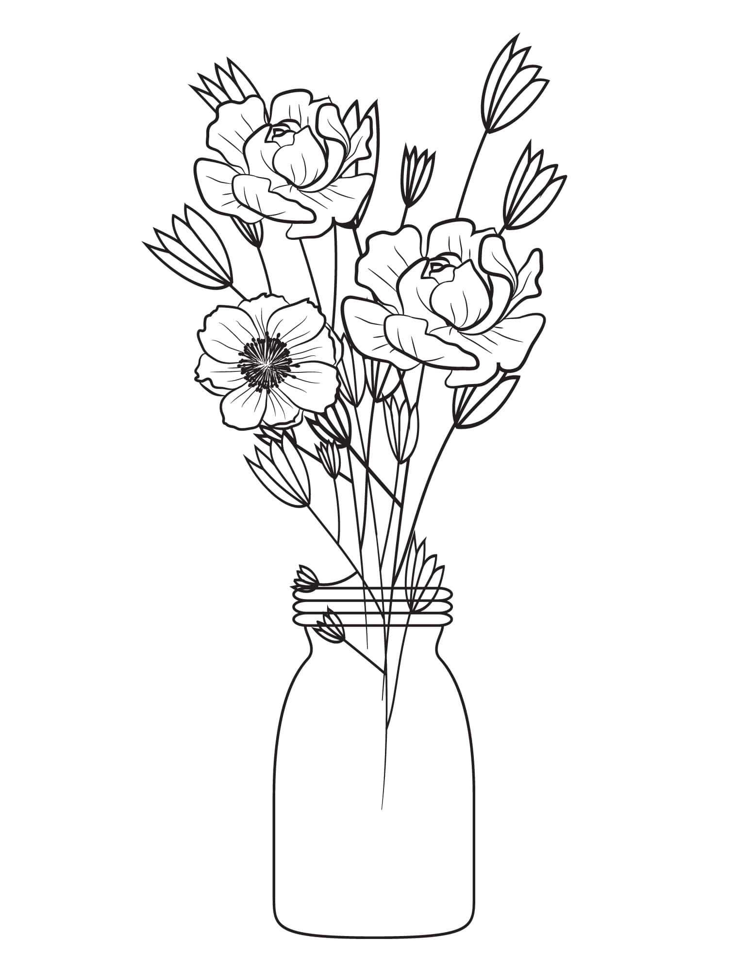 Stunning flower coloring pages for kids and adults