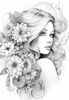 Beautiful flower coloring pages vol by art coloring book tpt