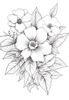 Beautiful flower coloring pages vol by art coloring book tpt