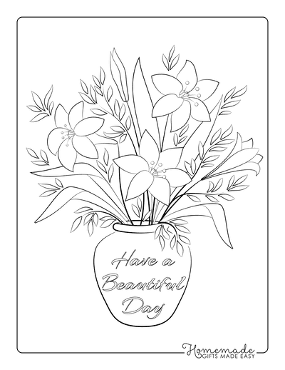 Free flower coloring pages for kids adults