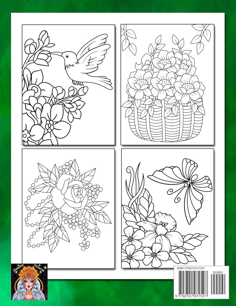 Easy flowers adult coloring book beautiful flowers coloring pages with large print for adult relaxation perfect coloring book for seniors victoria damita books