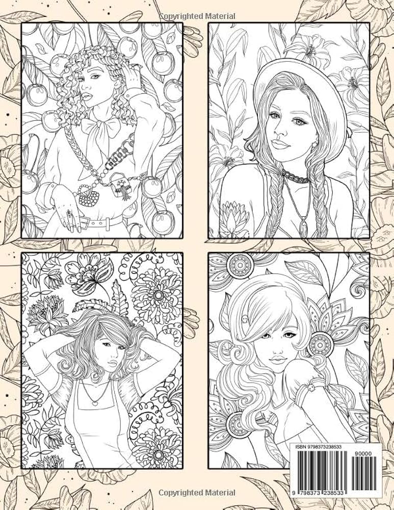Pretty women portraits coloring book beautiful women and gorgeous girls with flowers coloring book for girls teenagers adults relaxing coloring pages coloring jimmy books
