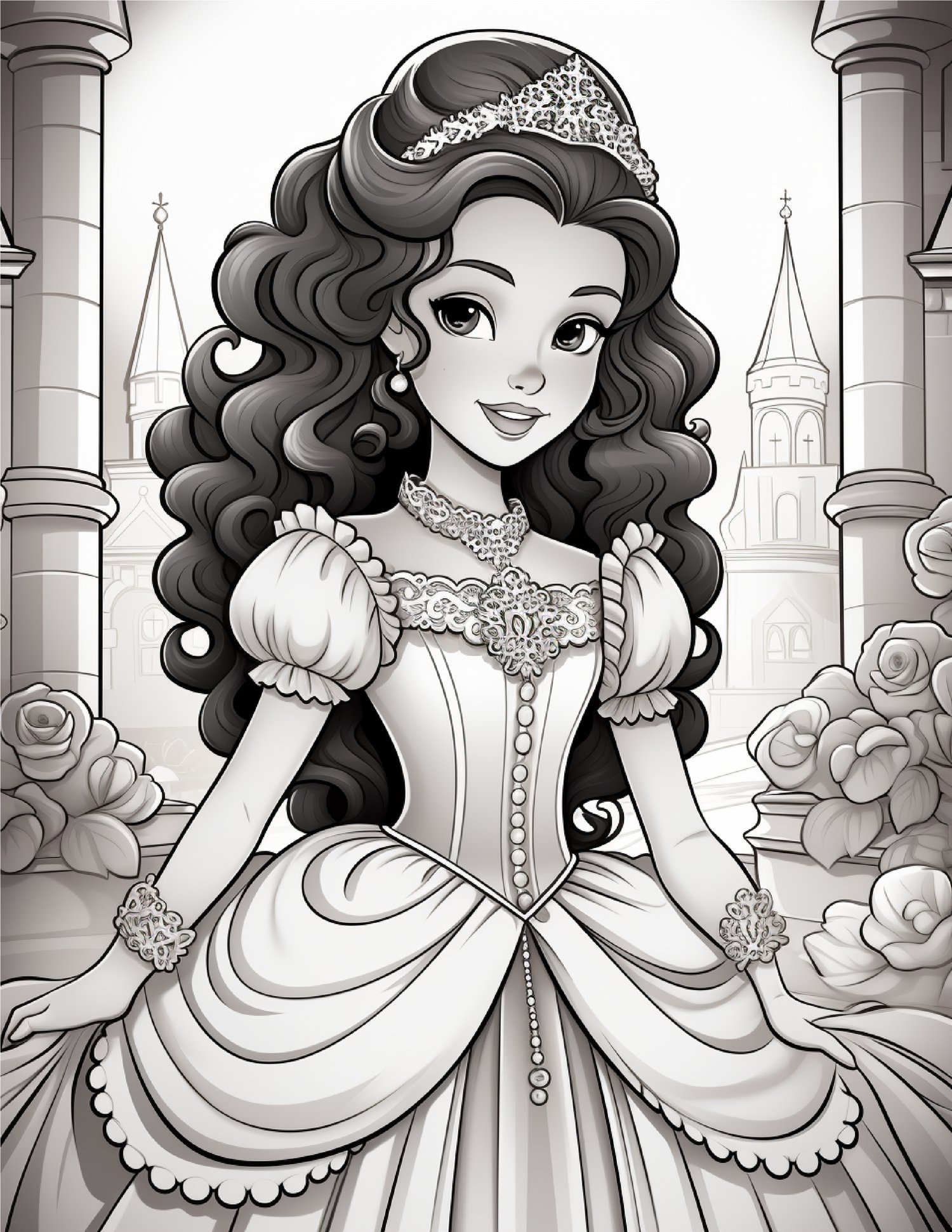 Cute princess coloring pages