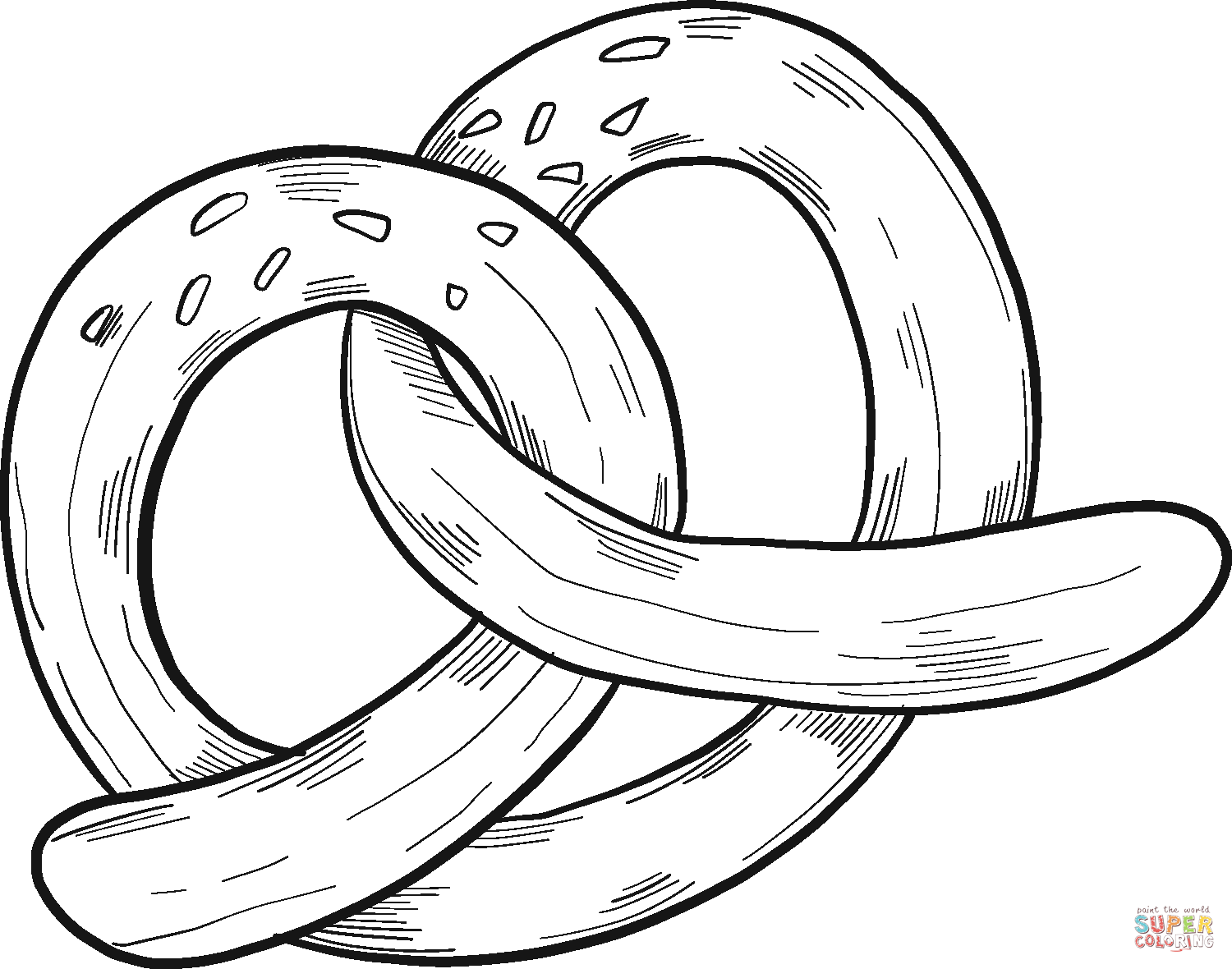 Pretzel coloring page free printable coloring pages