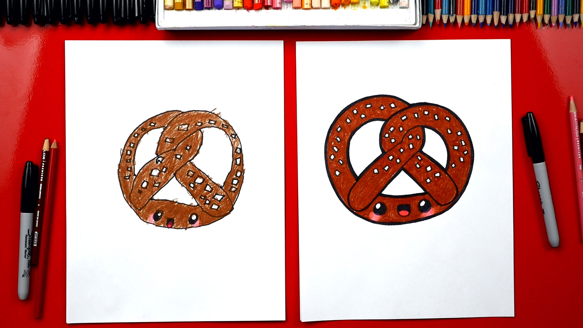 How to draw a funny pretzel