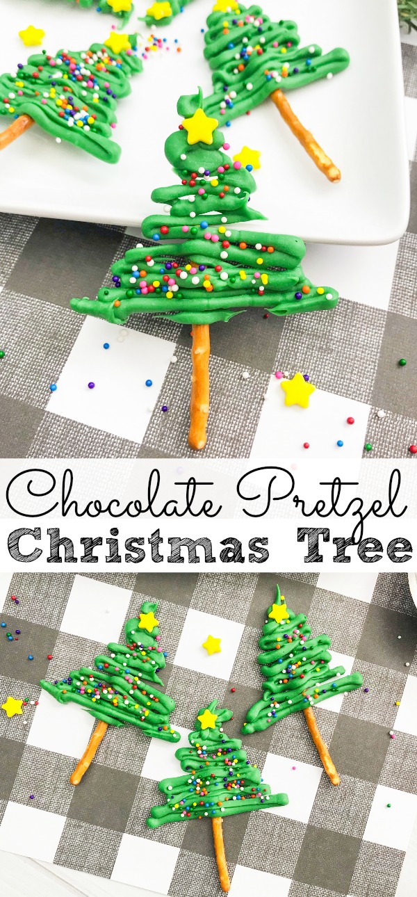 Chocolate pretzel christmas tree