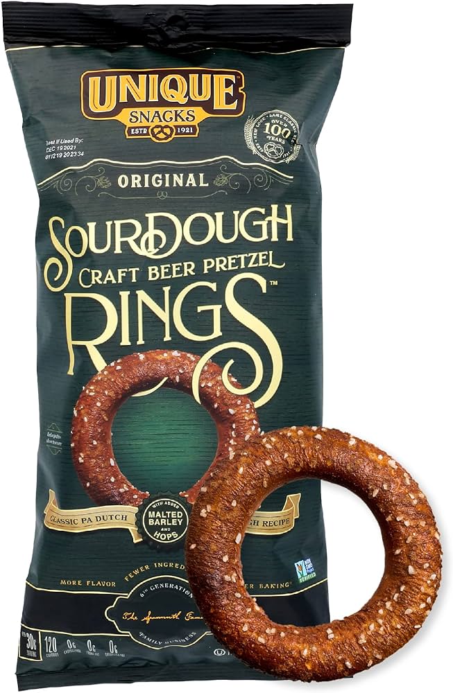 Unique snacks sourdough craft beer pretzel rings delicious homestyle baked certified ou kosher and non