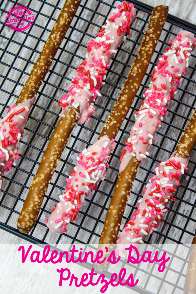 Easy dipped decorated valentines day pretzels for kids kids activities blog