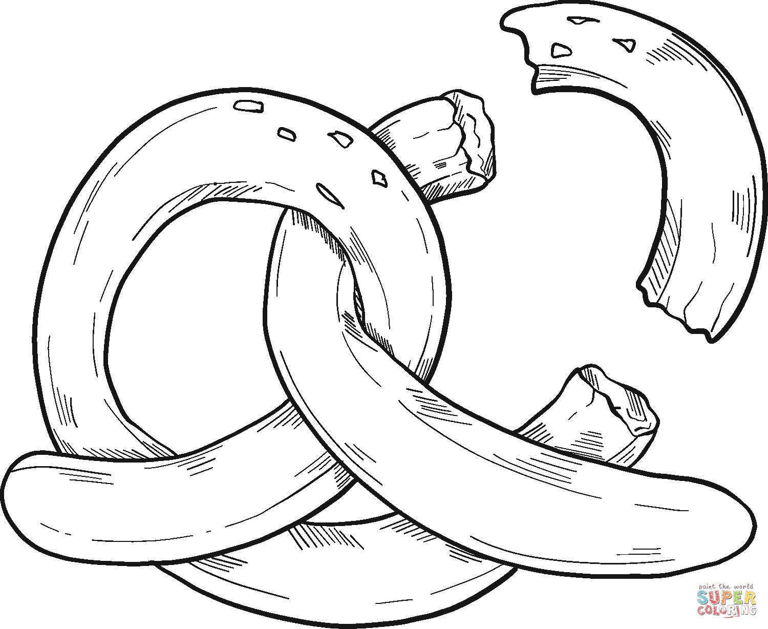 Pretzel coloring page free printable coloring pages